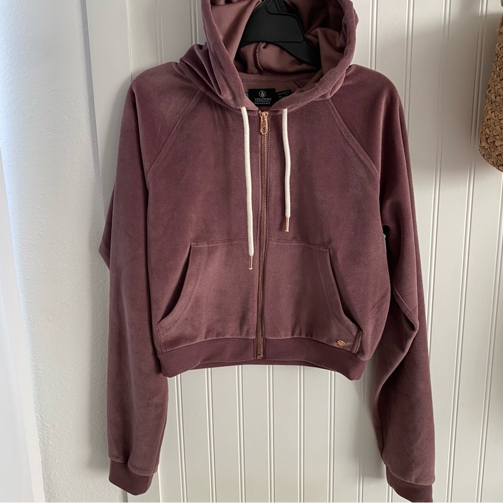 Volcom Women’s Juniors Lived In Lounge Velour Zip Hoodie XS (0/2)